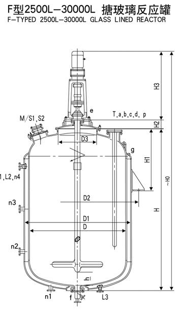 16000L搪玻璃反應釜技術參數(shù)